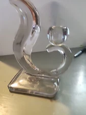 VTG NEW MARTINSVILLE GLASS CANDLE HOLDERS SQUIRREL TAIL DESIGN SET OF 2