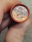 Blazing Au+1908 & S Mint Reverse Indian Head Pennies Ends Of Lincoln Wheat Roll