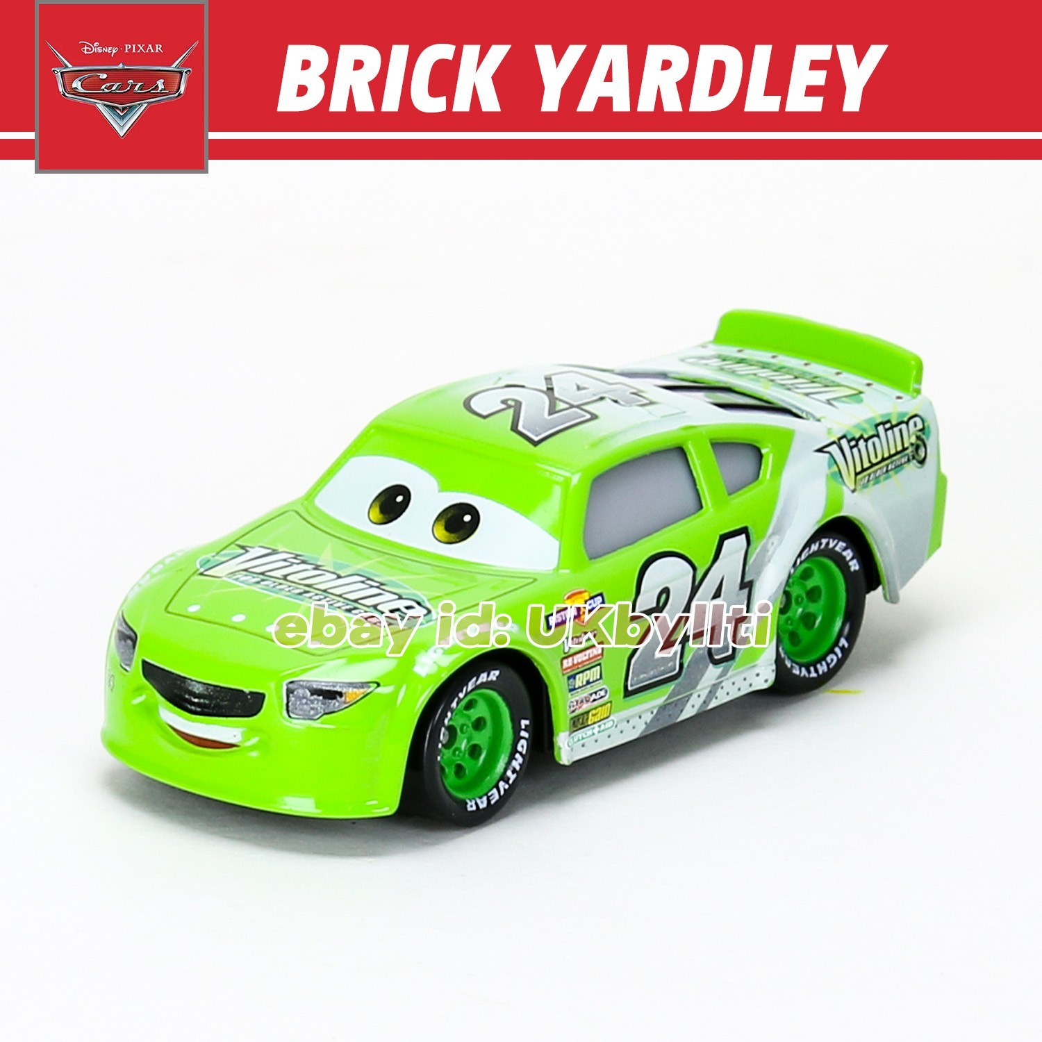 Metal Aolly Disney Pixar Cars 3 No.24 Brick Yardley 1:55 Diecast Car, NEW Loose