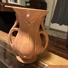 Vintage McCoy Stunning Pink Double Handle Shaped Tie Vase 9" BEAUTIFUL RARE!!