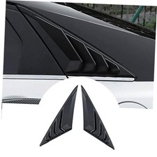 2pcs ABS Racing Style Rear Side Window Louvers Air Vent Scoop Bright Black