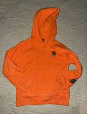 Carhartt Unisex Kids Size 4 Orange Pullover Hoodie Logo Hooded Pockets