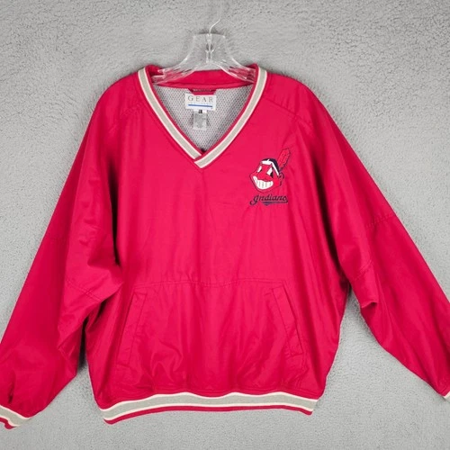 Gear For Sports Windbreaker Mens L Red Indians Chief Wahoo V-Neck Pullover - product listing photo