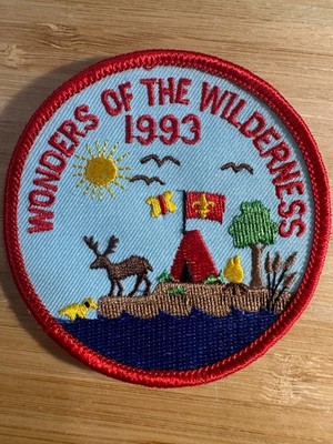 1993 Wonders of the Wilderness Scout Patch Tent Deer Nature Lake Camping  