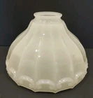 Vintage Milk Glass Clam Shell Light Shade 7.25" Scalloped Swag Ceiling Fixture