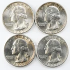 1952-S 1953 1953-D 1955 UNC Silver Washington Quarters 25c Lot of 4