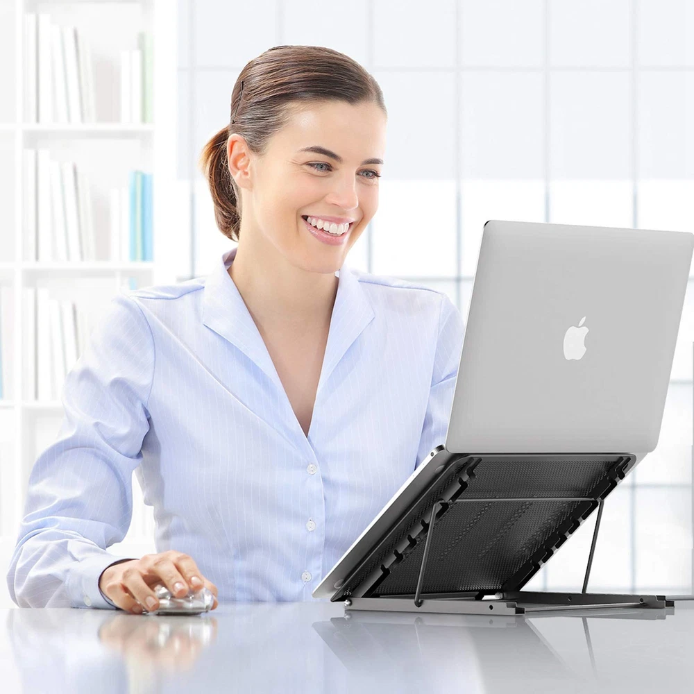 Laptop Stand for Desk, Foldable Portable Ventilated Desktop Laptop Holder, Un...