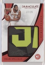 2018-19 Panini Immaculate Remarkable Rookie Jerseys Red 17/25 Omari Spellman s3g