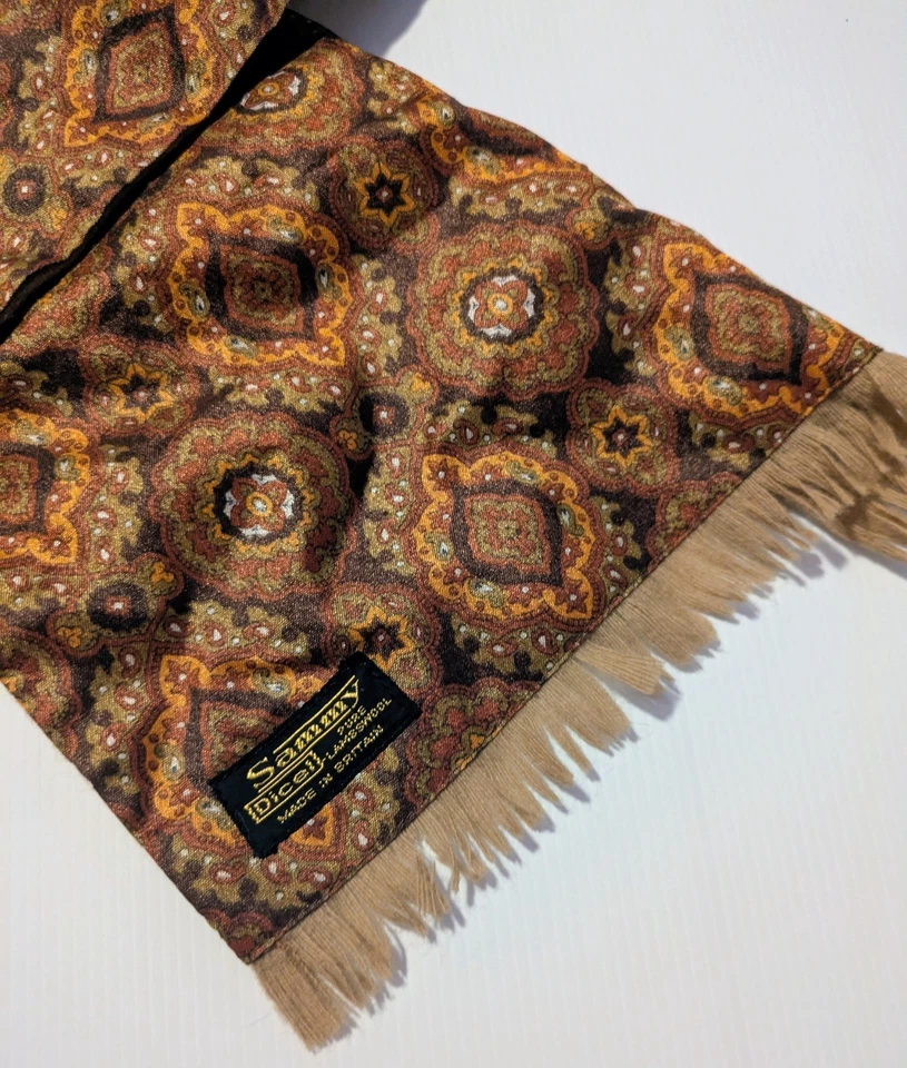 VINTAGE 1960s Retro Men's Sammy Scarf Cravat by Dicel Lambswool British made  - image 2 of 4