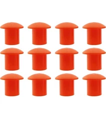 12pcs Plastic Reinforced Protective Cap Orange Safety Mushroom Survey Rebar Cap