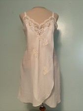 Cinema Etoile Babydoll Nightie Lingerie Chiffon Faux Wrap Ivory White Size L