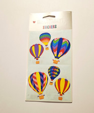 Mrs. Grossman's Lot of 3 Sheets Brand New in Package Hot Air Balloons Stickers