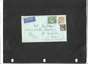BR AFRICA KENYA-VERY FINE 1933 COVER WITH SCARCE SHILLING FRANKING, "KISUMMO"