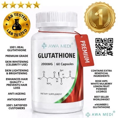HAUTAUFHELLUNGSKAPSELN GLUTATHION 2000MG LABORGEPRÜFT UK 100%      