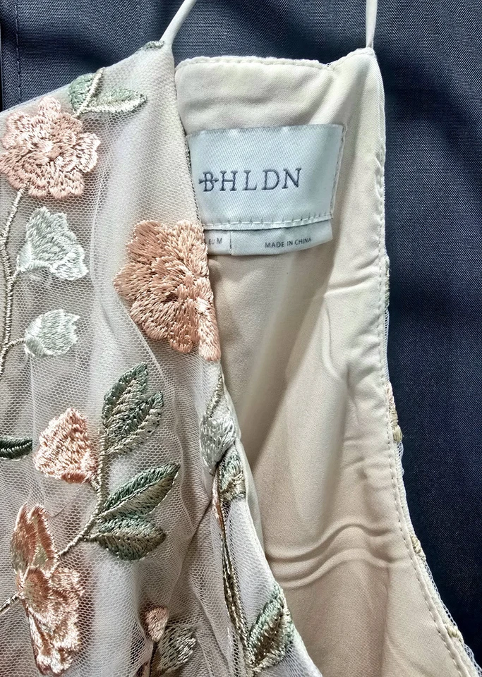 Anthropologie BHLDN - Embroidered Anthropologie Shannon Dress - Floral Gown  - Image 2 of 4