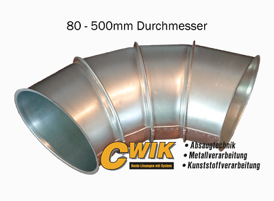 Bogen Rohrbogen Absaugrohr Rohre 90° Bord für Spannring