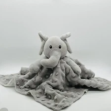Boritar Gray Elephant Plush Security Blanket Lovey 15”