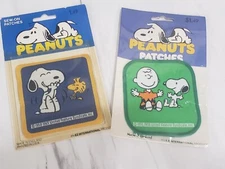 PEANUTS Vintage Iron On Patches NOS 1970s Snoopy Charlie Hard To Find Sew On