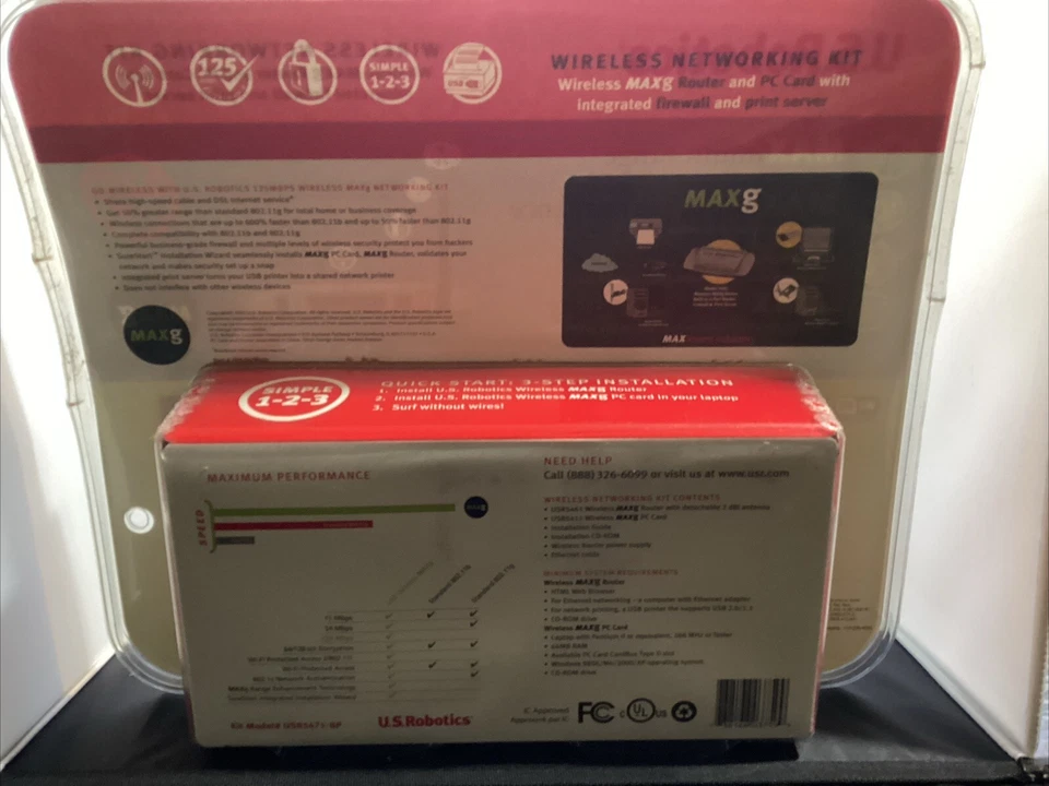 New U.S. Robotics Bundle USR5461 802.11g Wireless MAXg Router & USR5411 PC Card - Image 2 of 4