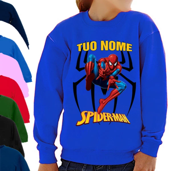 Marvel Spiderman City, Felpa Bambino, Blu (Malibu), 4 Anni