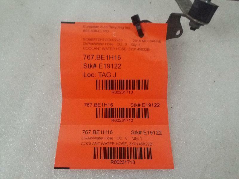 2016 Bentley Mulsanne 6.8 COOLANT WATER HOSE 3Y0145822B
