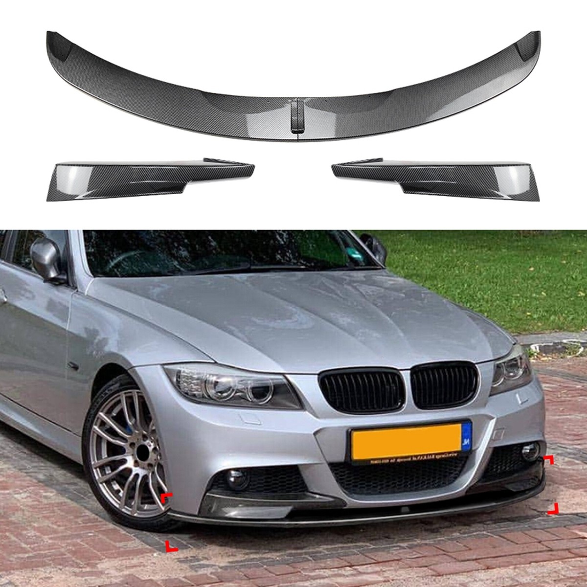 Front Bumper Spoiler For BMW 3 Series E90 E91 LCI M Sport 325i