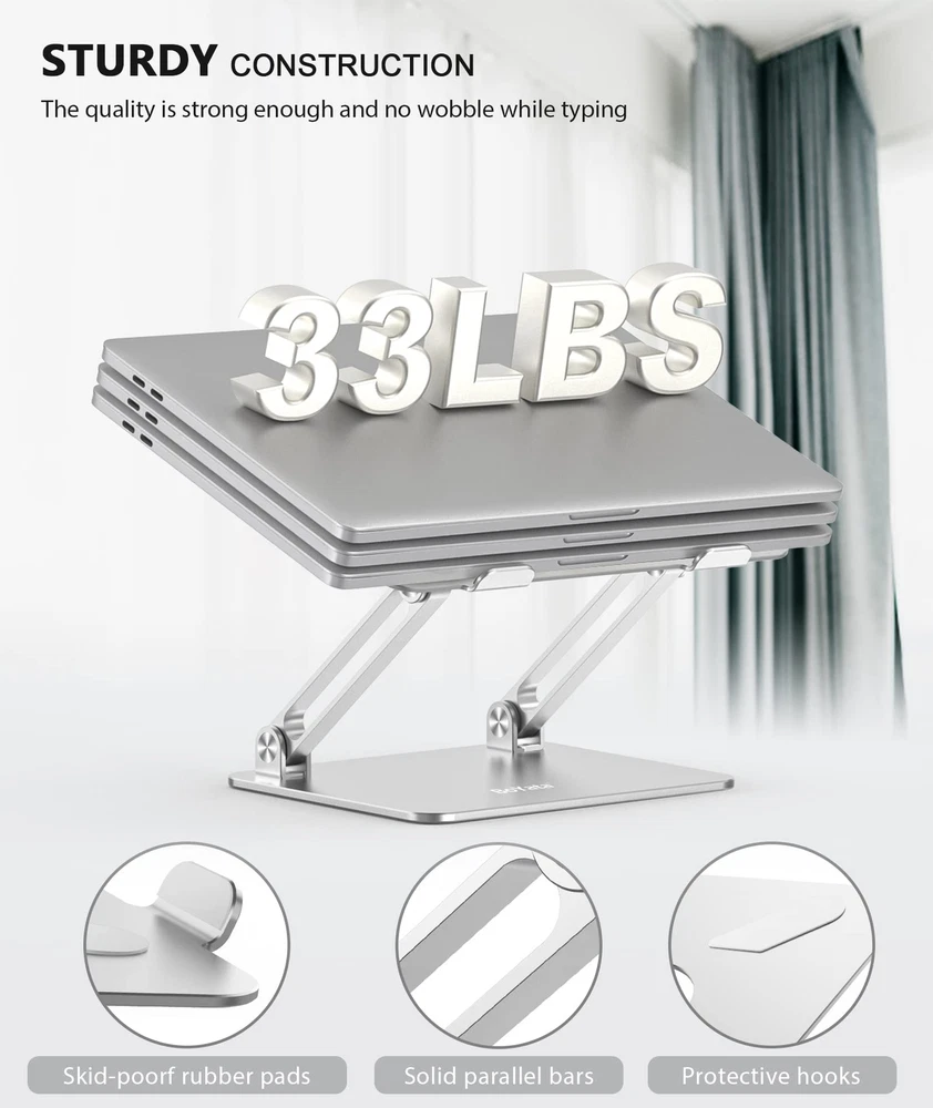 Adjustable Multi-Angle Laptop Stand with Heat Vent for Better Ergonomics