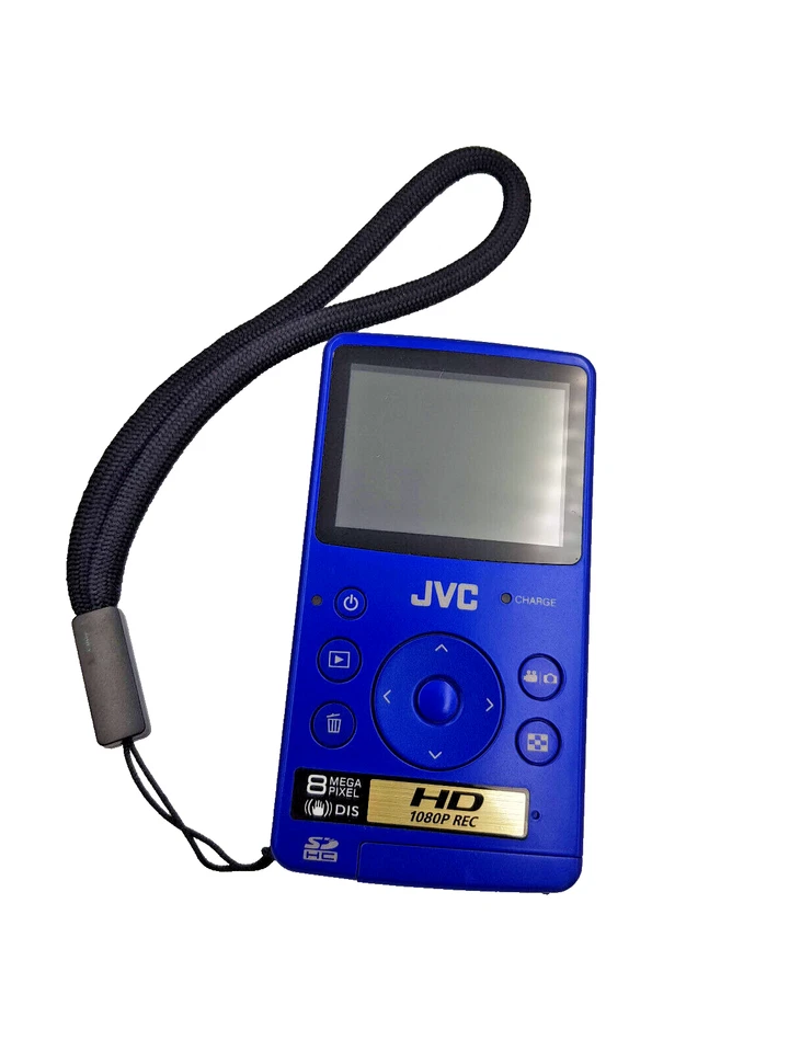 JVC GC-FM1 PICSIO HD Memory Camera Portable Pocket Video Camcorder - Blue - Image 2 of 4