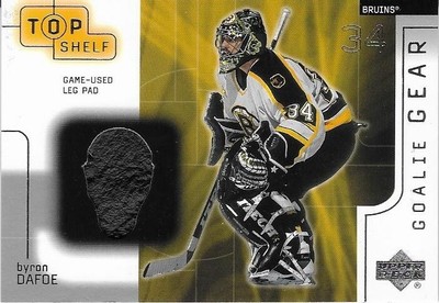 2001-02 Upper Deck Top Shelf BYRON DAFOE Goalie Gear leg pad insert