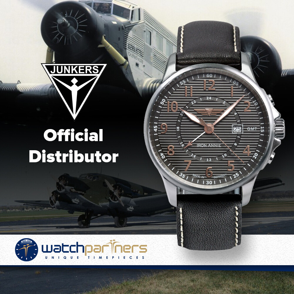 Iron Annie D-Aqui Swiss Quartz Watch Dual Time Zone 42mm Case