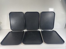 Lot of 12 Cambro 1216FF Black 12x16 Fast Food Tray Made in USA Basketweave