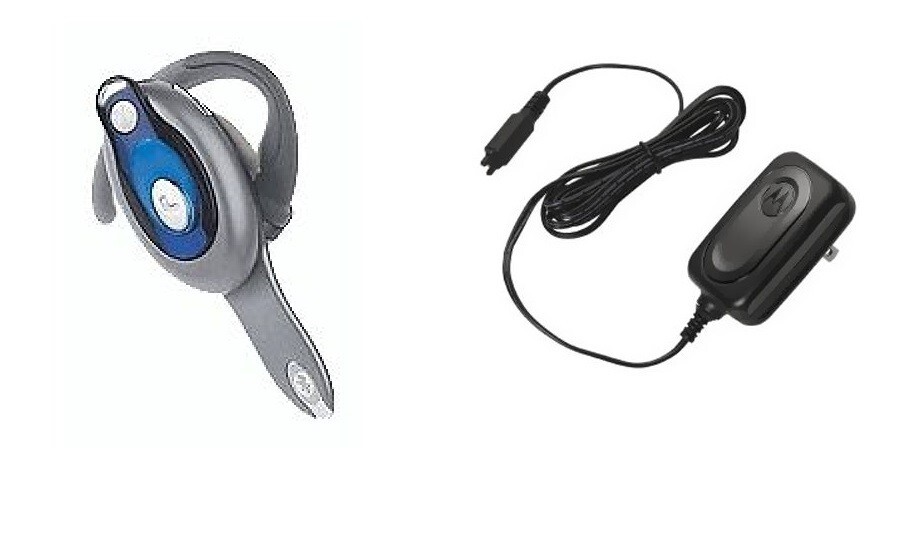 Silver Motorola HS850 auto flip Boom wireless Bluetooth earpiece