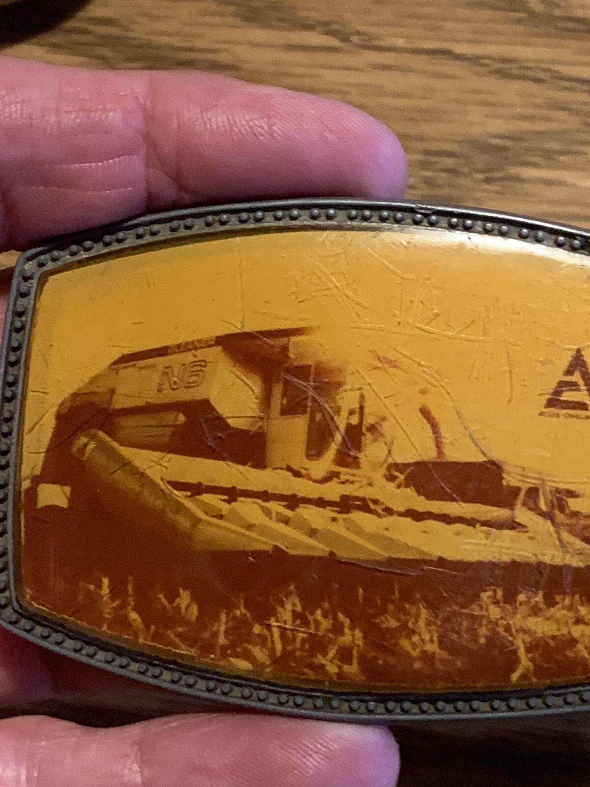 Vintage Allis Chalmers Combine Belt Buckle Farmer Farm Gem