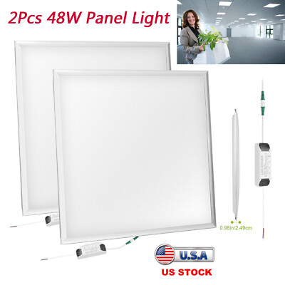 2PCS 2x2FT 48W Panel Light Commercial Troffer Recessed Light 5800LM Ceiling Lamp