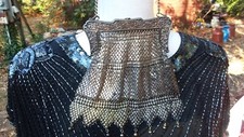 Antique mesh purse, clasp stamped G silver, nice condition, chain handle