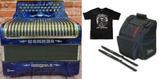 Hohner Xtreme Corona II FBE/FBbEb/Fa Blue Azul Accordion Bag/Straps/Shirt Dealer