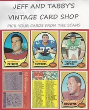 1970 TOPPS FOOTBALL #132 TO #263 / SEE DROP DOWN MENU FOR CARD YOU WILL RECEIVE
