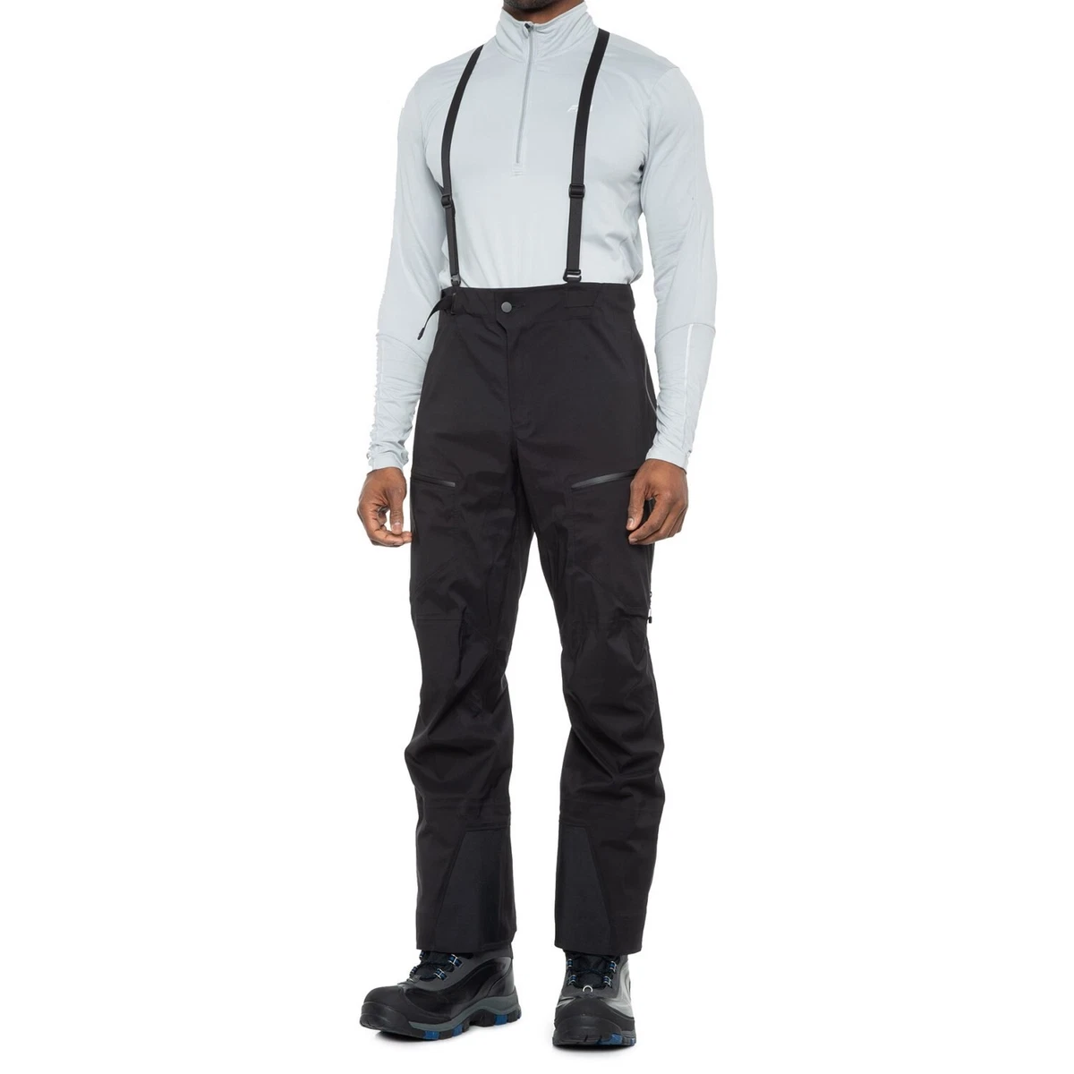 The NORTH FACE Black SHEDDER Waterproof Ski Suspender PANTS Mens MEDIUM R NEW