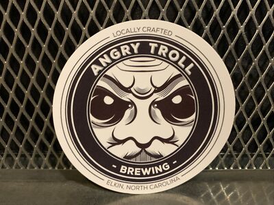 ANGRY TROLL BREWING Elkin N Carolina ~ 4'' Round ~ OFFICIAL ~ Sticker Decal