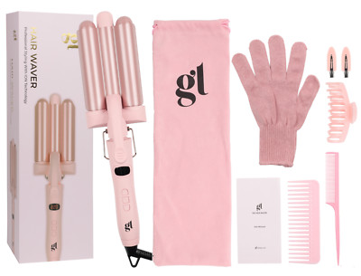 GL 3 Barrel Hair Waver Lockenwickler Set Meerjungfrau Wellen Lockenstab Keramik 25mm Barrel