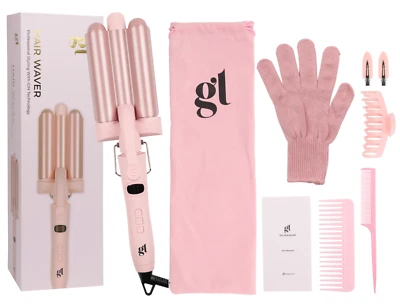 3 Barrel Hair Waver Lockenwickler Set Meerjungfrau Lockenstab Keramikbeschichtet - 25mm Barrel