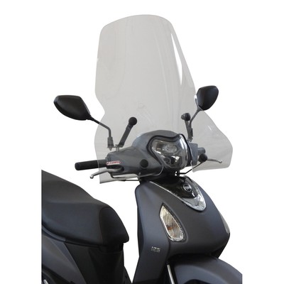 FABBRI Parabrezza Trasparente TOP ALTO Per HONDA SH 125 (NES CHIOCCIOLA) 2000-2006, Misure 670x700 Mm