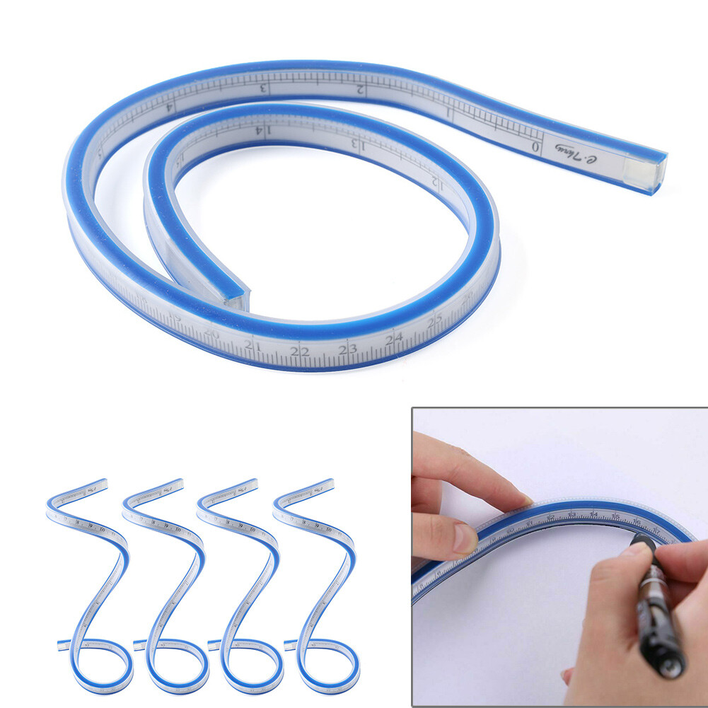 30/40/50/60cm Flexible Curve Ruler Drawing Paint Bendy Curve Measuring Tapes co