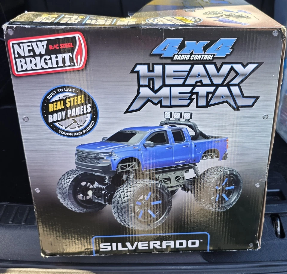 Nuevo Brillante (1:10) Chevy Silverado Batería Radio Control Heavy Metal 4x4 Pickup Foto 2 de 4