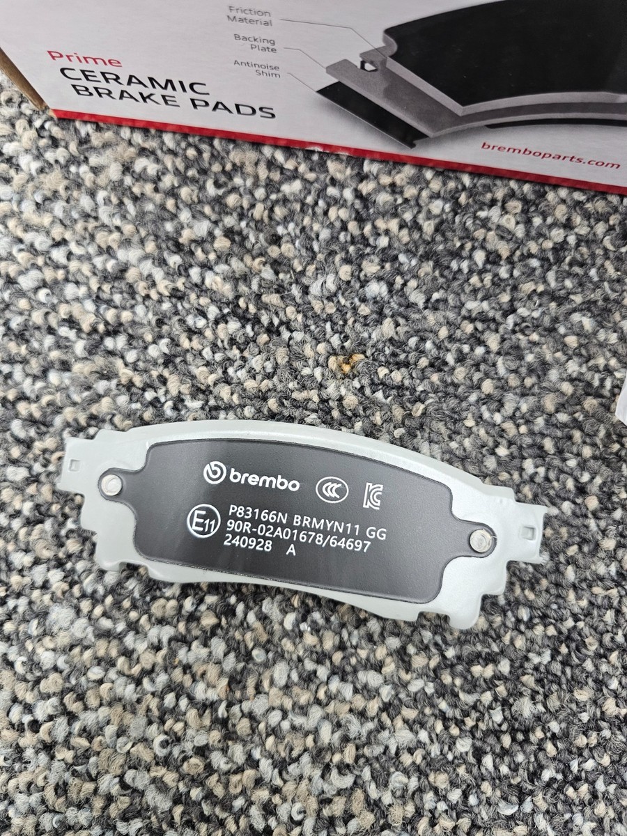 Brembo P83166N Prime Ceramic Rear Disc Brake Pads For 2015-2021
