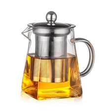 Glass Teapot Heat Resistant Borosilicate Clear Tea Kettle with Removable Infuser