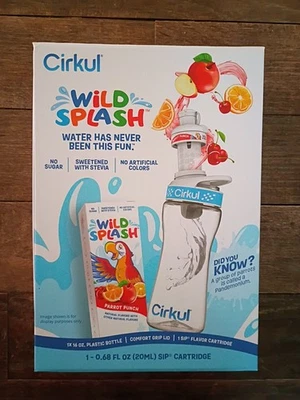 Cirkul 16oz Plastic Water Bottle Starter Kit with Blue Lid, 1 Flavor Cartridge