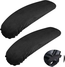 KALIONE Office Chair Armrest Covers Velvet Removable Arm Rest Black 