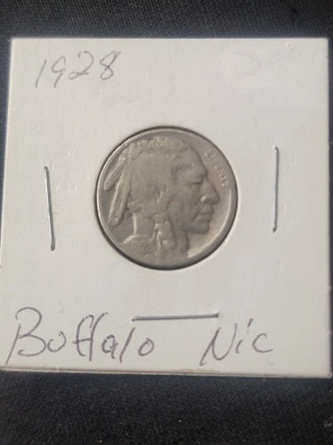 BUFFALO NICKEL find (1928) Plastic Sealed in Stapled Cardboard
