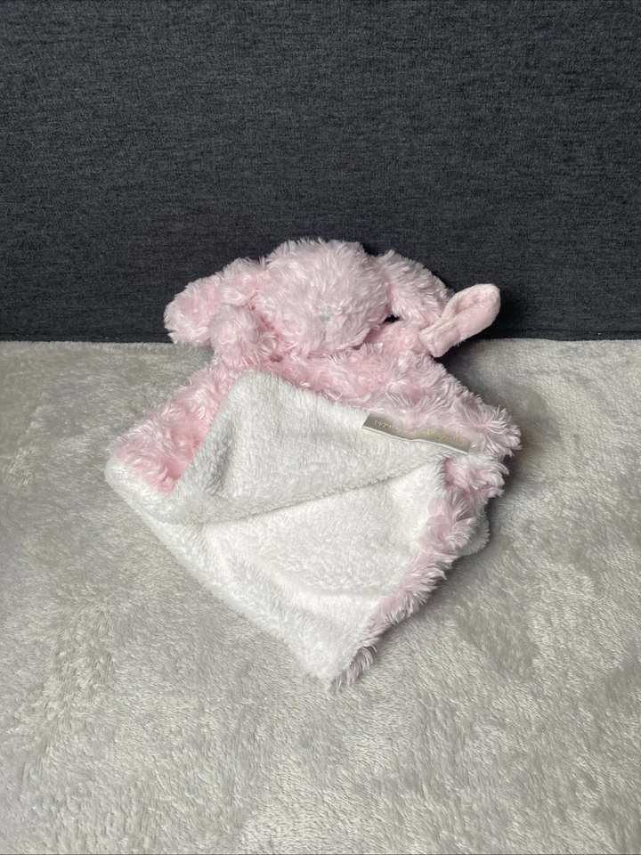 Mantas y más allá Pink Bunny Rabbit Lovey Minky Swirl Correa de chupete de seguridad Foto 2 de 4